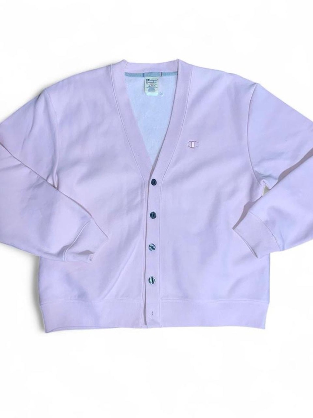 NWOT Champion Pink V-Neck Button Cardigan Swearshirt- Men